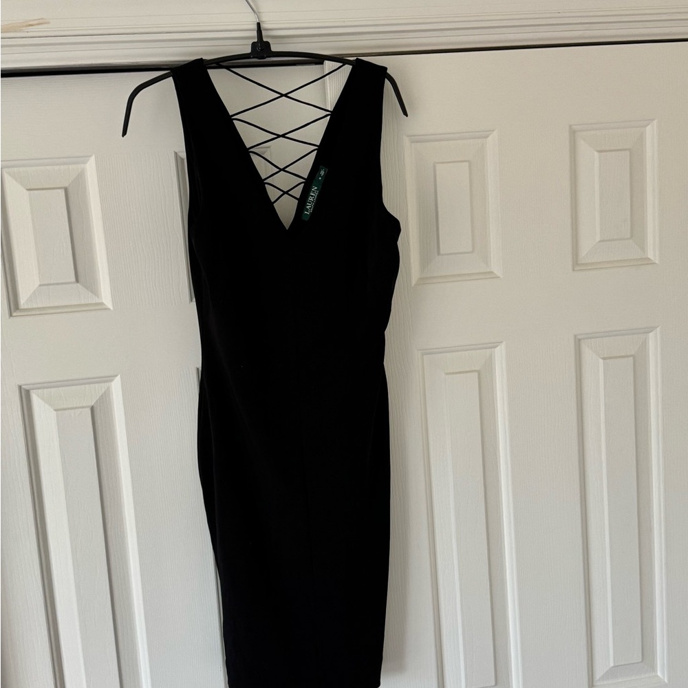 Lauren Ralph Lauren Black Crisscross Cocktail Dress